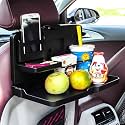 Oshotto (FT-02) Car Backseat Food Travel Dining Meal &amp; Snaks Tray &amp; Cup Holder Compatible with Range Rover Autobiography (Black) - 1 Piece