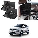 Oshotto (FT-02) Car Backseat Food Travel Dining Meal &amp; Snaks Tray &amp; Cup Holder Compatible with Tata Nexon (Black) - Set of 2