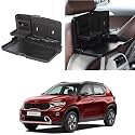 Oshotto (FT-02) Car Backseat Food Travel Dining Meal &amp; Snaks Tray &amp; Cup Holder Compatible with Kia Sonet (Black) - 1 Piece