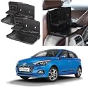 Oshotto (FT-02) Car Backseat Food Travel Dining Meal &amp; Snaks Tray &amp; Cup Holder Compatible with Hyundai i20 Elite 2014-2026 (Black) - Set of 2
