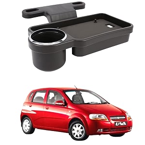 oshotto ft-04 foldable car auto headrest rear back seat table drink food cup tray holder compatible with chevrolet uva olduva sail - black