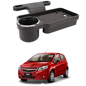 oshotto ft-04 foldable car auto headrest rear back seat table drink food cup tray holder compatible with chevrolet sail - black