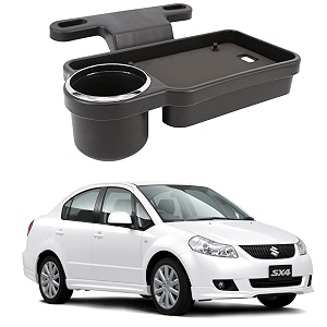 oshotto ft-04 foldable car auto headrest rear back seat table drink food cup tray holder compatible with maruti suzuki sx4 - black