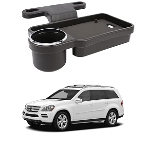 oshotto ft-04 foldable car auto headrest rear back seat table drink food cup tray holder compatible with mercedes benz glgls - black