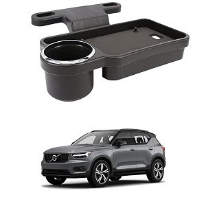 oshotto ft-04 foldable car auto headrest rear back seat table drink food cup tray holder compatible with volvo xc40v40 - black
