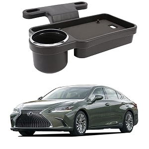 oshotto ft-04 foldable car auto headrest rear back seat table drink food cup tray holder compatible with lexus es - black