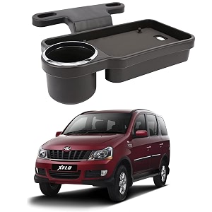 oshotto ft-04 foldable car auto headrest rear back seat table drink food cup tray holder compatible with mahindra xyloquanto - black