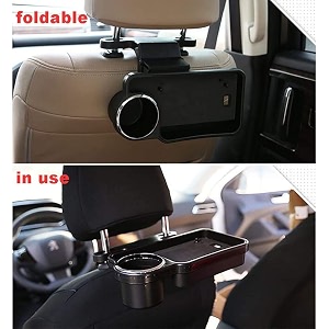 oshotto ft-04 foldable car auto headrest rear back seat table drink food cup tray holder compatible with q1