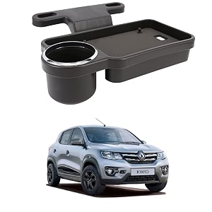 oshotto ft-04 foldable car auto headrest rear back seat table drink food cup tray holder compatible with renault kwid - black