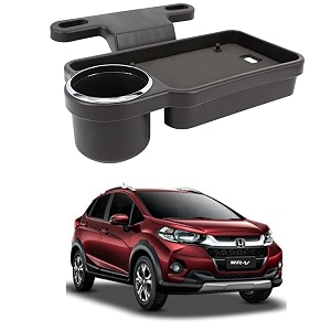 oshotto ft-04 foldable car auto headrest rear back seat table drink food cup tray holder compatible with honda wr-v - black