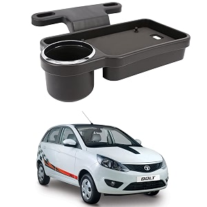 oshotto ft-04 foldable car auto headrest rear back seat table drink food cup tray holder compatible with tata bolt - black