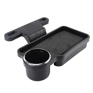 oshotto ft-04 foldable car auto headrest rear back seat table drink food cup tray holder compatible with mahindra scorpio n 2022 onwards - black