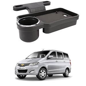 oshotto ft-04 foldable car auto headrest rear back seat table drink food cup tray holder compatible with chevrolet enjoy - black