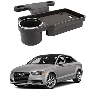 oshotto ft-04 foldable car auto headrest rear back seat table drink food cup tray holder compatible with audi a3 - black