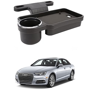 oshotto ft-04 foldable car auto headrest rear back seat table drink food cup tray holder compatible with audi a4 2017-2026 - black