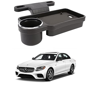 oshotto ft-04 foldable car auto headrest rear back seat table drink food cup tray holder compatible with mercedes benz e-class 2016-2026 - black