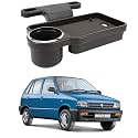 Oshotto (FT-04) Foldable Car Auto Headrest Rear Back Seat Table Drink Food Cup Tray Holder Compatible with Maruti Suzuki 800 - Black
