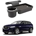 Oshotto (FT-04) Foldable Car Auto Headrest Rear Back Seat Table Drink Food Cup Tray Holder Compatible with Jaguar F Pace - Black