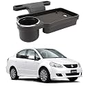 Oshotto (FT-04) Foldable Car Auto Headrest Rear Back Seat Table Drink Food Cup Tray Holder Compatible with Maruti Suzuki Sx4 - Black