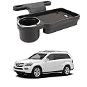 Oshotto (FT-04) Foldable Car Auto Headrest Rear Back Seat Table Drink Food Cup Tray Holder Compatible with Mercedes Benz Gl/Gls - Black