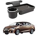 Oshotto (FT-04) Foldable Car Auto Headrest Rear Back Seat Table Drink Food Cup Tray Holder Compatible with Maruti Suzuki Ciaz - Black