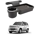 Oshotto (FT-04) Foldable Car Auto Headrest Rear Back Seat Table Drink Food Cup Tray Holder Compatible with Mahindra Tuv-300 - Black