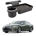 Oshotto (FT-04) Foldable Car Auto Headrest Rear Back Seat Table Drink Food Cup Tray Holder Compatible with Lexus ES - Black