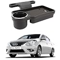 Oshotto (FT-04) Foldable Car Auto Headrest Rear Back Seat Table Drink Food Cup Tray Holder Compatible with Nissan Sunny - Black
