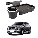 Oshotto (FT-04) Foldable Car Auto Headrest Rear Back Seat Table Drink Food Cup Tray Holder Compatible with Hyundai Tucson - Black