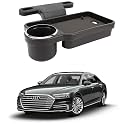 Oshotto (FT-04) Foldable Car Auto Headrest Rear Back Seat Table Drink Food Cup Tray Holder Compatible with Audi A8 - Black