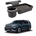 Oshotto (FT-04) Foldable Car Auto Headrest Rear Back Seat Table Drink Food Cup Tray Holder Compatible with Kia Carnival - Black
