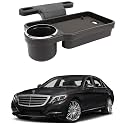Oshotto (FT-04) Foldable Car Auto Headrest Rear Back Seat Table Drink Food Cup Tray Holder Compatible with Mercedes Benz S Class - Black