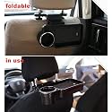 Oshotto (FT-04) Foldable Car Auto Headrest Rear Back Seat Table Drink Food Cup Tray Holder Compatible with Q1