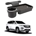Oshotto (FT-04) Foldable Car Auto Headrest Rear Back Seat Table Drink Food Cup Tray Holder Compatible with MG Hector Plus - Black