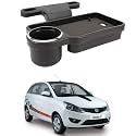 Oshotto (FT-04) Foldable Car Auto Headrest Rear Back Seat Table Drink Food Cup Tray Holder Compatible with Tata Bolt - Black