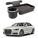 Oshotto (FT-04) Foldable Car Auto Headrest Rear Back Seat Table Drink Food Cup Tray Holder Compatible with Audi A6 - Black