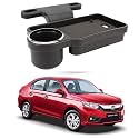 Oshotto (FT-04) Foldable Car Auto Headrest Rear Back Seat Table Drink Food Cup Tray Holder Compatible with Honda Amaze 2018-2026 - Black