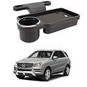 Oshotto (FT-04) Foldable Car Auto Headrest Rear Back Seat Table Drink Food Cup Tray Holder Compatible with Mercedes Benz Ml 250/350 - Black