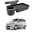 Oshotto (FT-04) Foldable Car Auto Headrest Rear Back Seat Table Drink Food Cup Tray Holder Compatible with Chevrolet Enjoy - Black