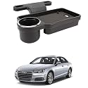Oshotto (FT-04) Foldable Car Auto Headrest Rear Back Seat Table Drink Food Cup Tray Holder Compatible with Audi A4 2017-2026 - Black