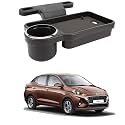 Oshotto (FT-04) Foldable Car Auto Headrest Rear Back Seat Table Drink Food Cup Tray Holder Compatible with Hyundai Aura - Black