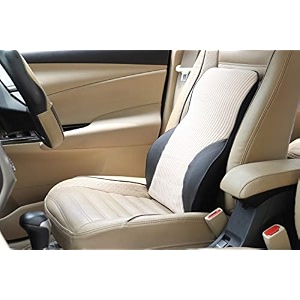 oshotto leatherite finish lumbar support for office chair  back pillow for car  memory foam orthopedic cushion - provides low back support compatible with lexus rx beige black