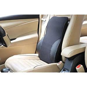 oshotto leatherite finish lumbar support for office chair  back pillow for car  memory foam orthopedic cushion - provides low back support compatible with lexus rx black