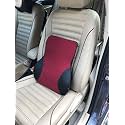 Oshotto Leatherite Finish Lumbar Support for Office Chair | Back Pillow for Car | Memory Foam Orthopedic Cushion - Provides Low Back SupportCompatible with Lexus RX (Black, Red)
