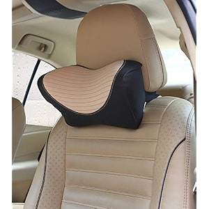 oshotto memory foam nr-07 car neck rest neck support compatible with hyundai creta 2020-2026 black beige