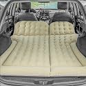 Oshotto Multifunctional Car Inflatable Bed Air Mattress SUV Car Travel Outdoor Camping mat with Two Air Pillows and Air Pump Compatible with Mahindra Xuv 700 (Beige)