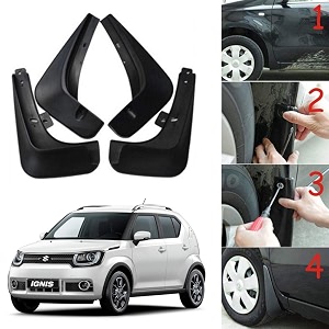 oshotto oem fitting cup type mud flapsplash guard compatible with maruti suzuki ignis alfajetta set of 4