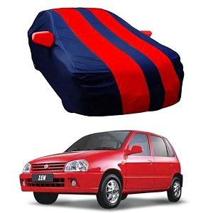 oshottorecaro taffeta car body cover with mirror pocket compatible with maruti suzuki zen red blue
