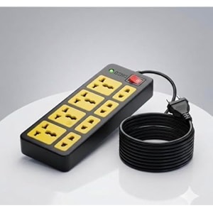 oslon power strip  10 universal sockets  master switch  2m heavy-duty cord  surge protector  child safety shutters  led indicator  extension board for home amp office