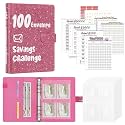 Ospelelf 100 Envelopes Money Saving Challenge Book 52 Week Budget Binder with Cash Envelopes to Save $10,000, Glitter Pink